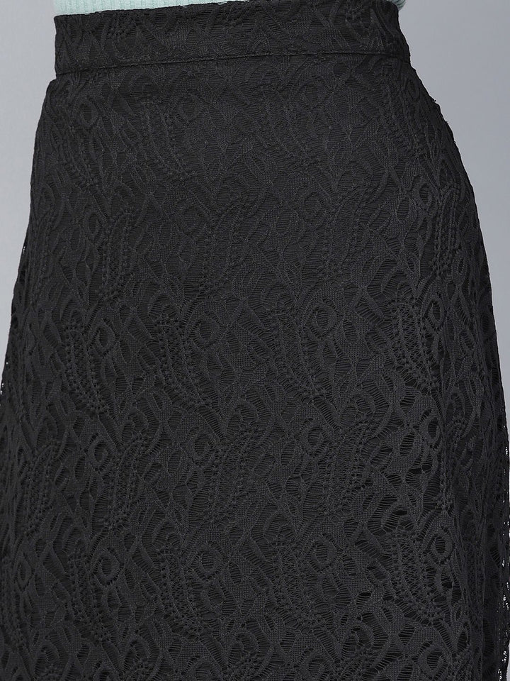 Athena Black Lace A-Line Skirt