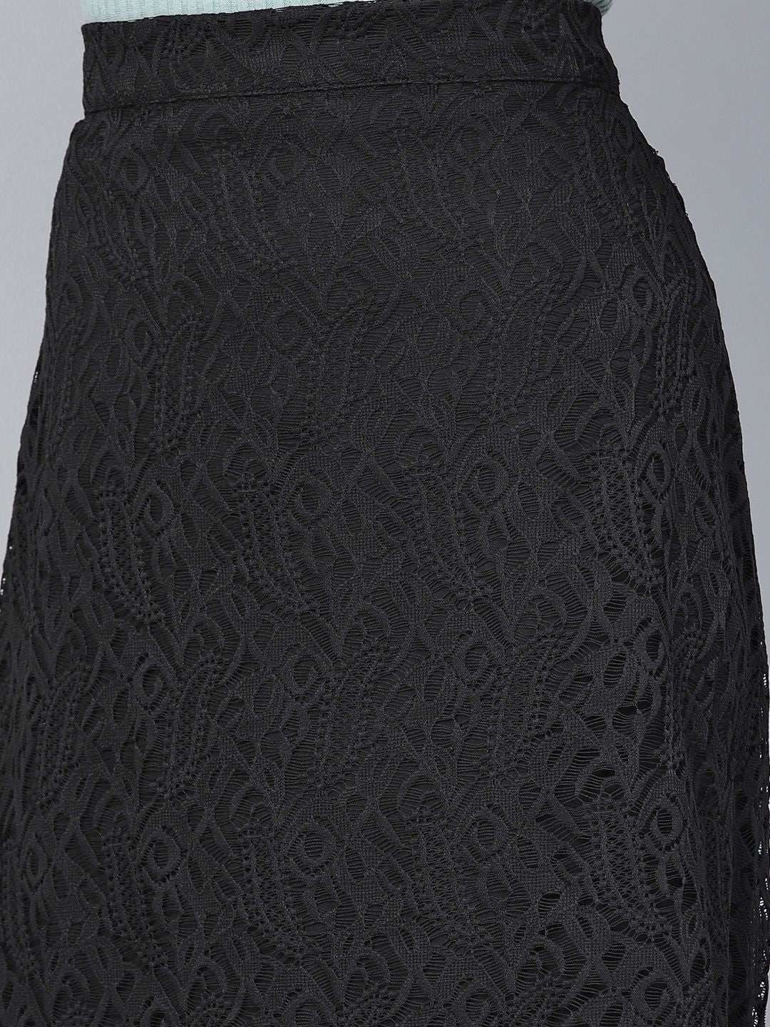 Athena Black Lace A-Line Skirt