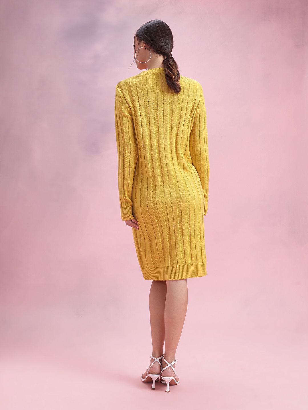 DressBerry Acrylic V-Neck Sweater Dress