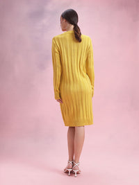 DressBerry Acrylic V-Neck Sweater Dress