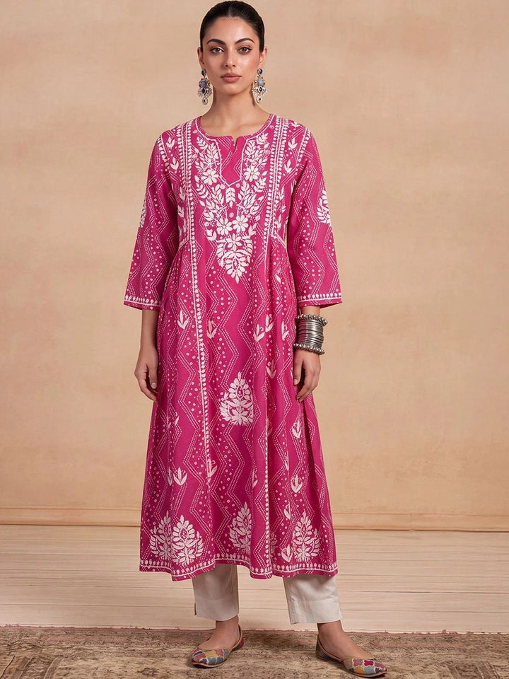 Rumah Wanita Chikankari Bersulam Chikankari Anarkali Kurta