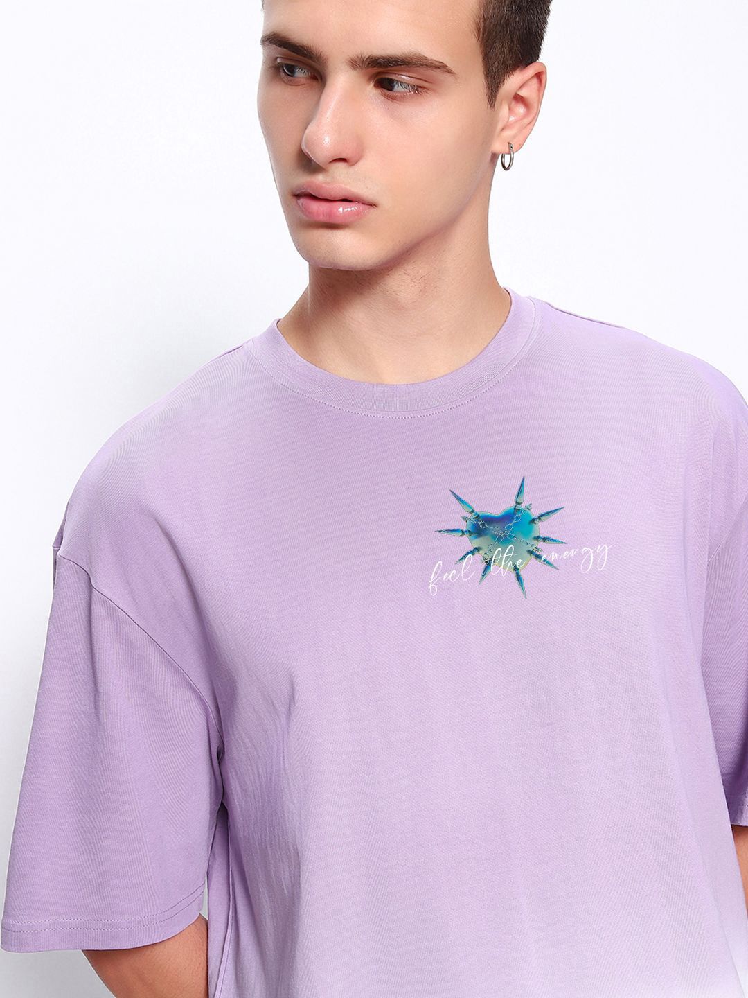Bewakoof Men Typography Printed Round Neck Cotton Oversized T-shirt