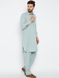 SOJANYA Baju Kolar Kapas Linen Pathani Kurta dengan Piyama