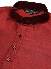SOJANYA Men Woven Design Kurta with Churidar with Nehru Jacket