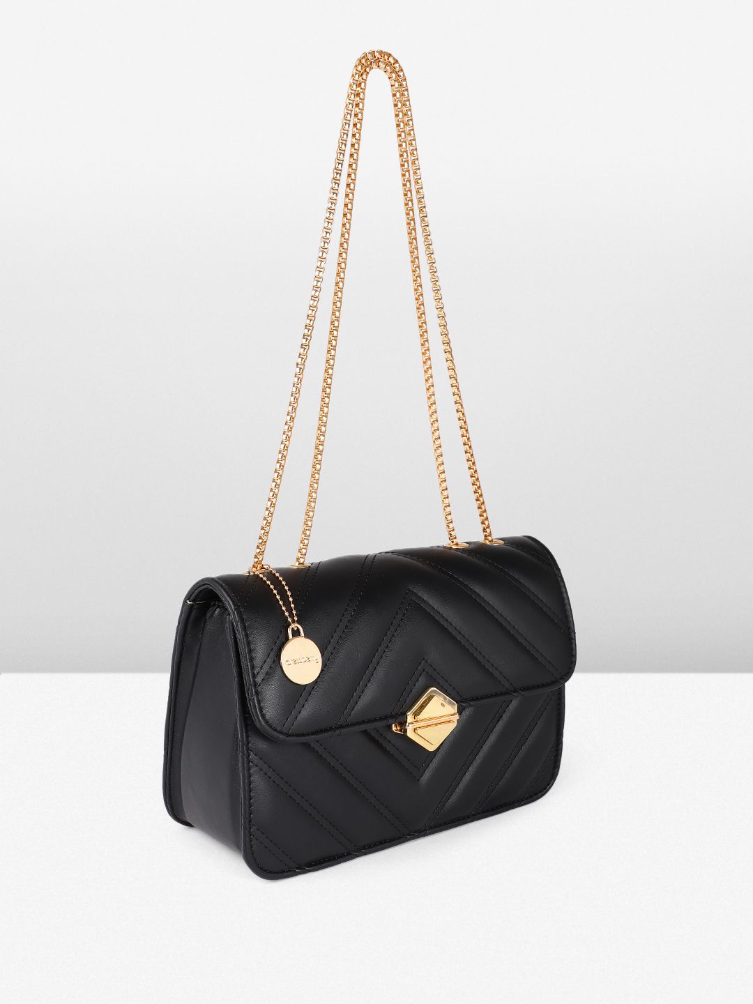 DressBerry Quilted Structured Shoulder Bag