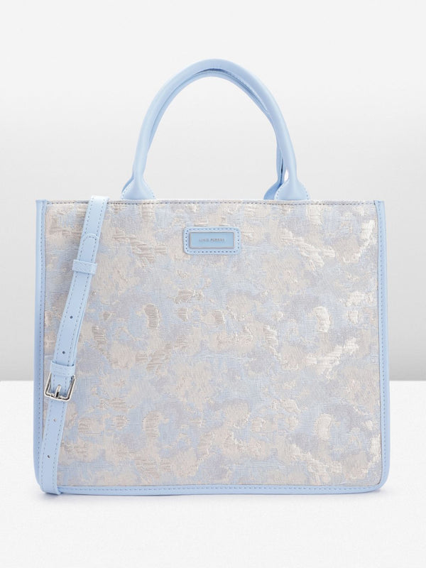 Lino Perros Abstract Woven Deisgn Structured Handheld Bag