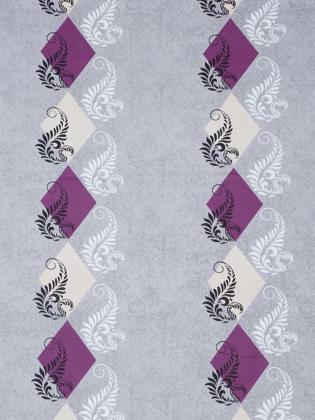 KLOTTHE Purple Geometric Cotton Single Bedsheets