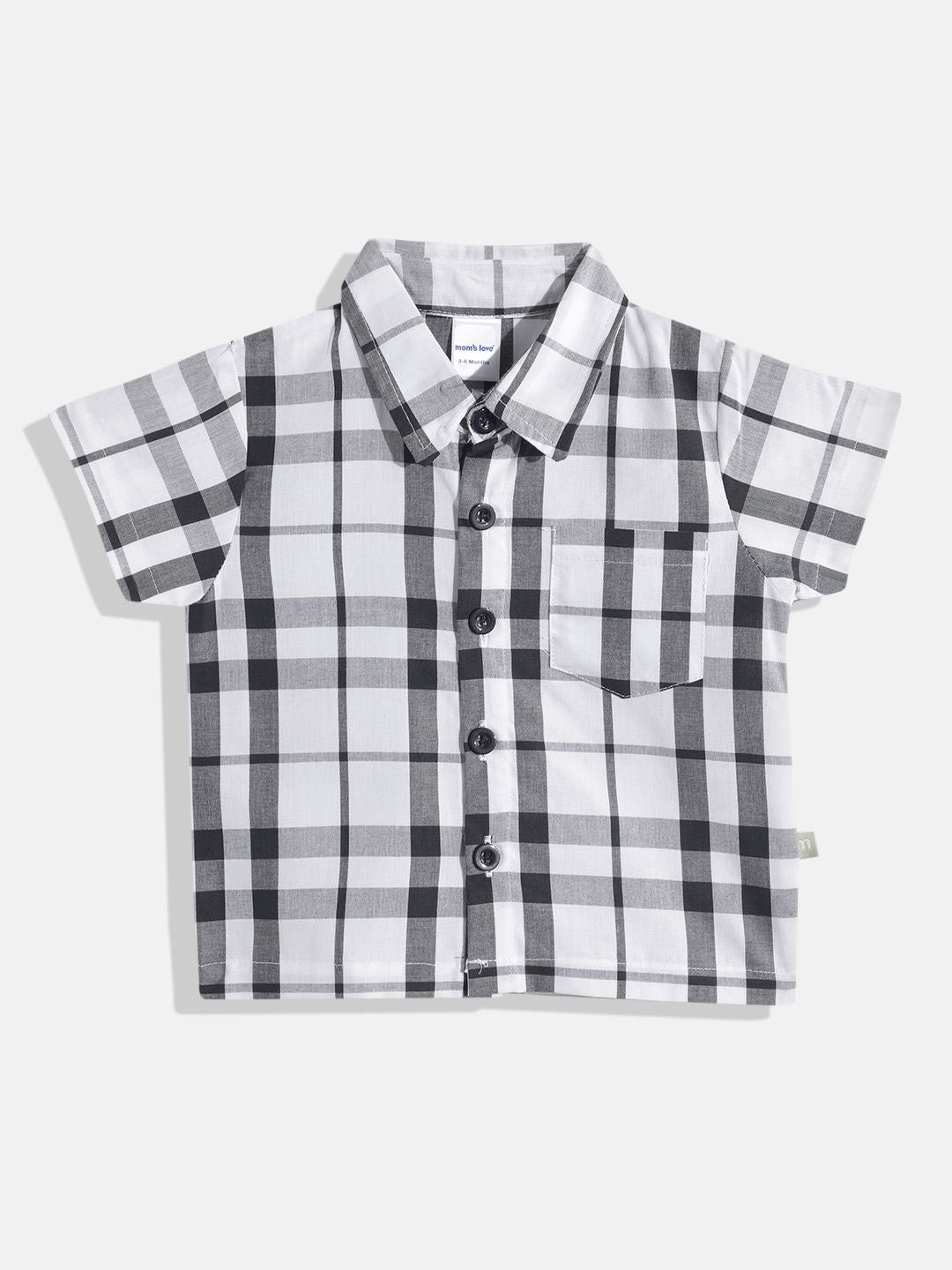 Moms Love Infant Boys Checked Pure Cotton Shirt
