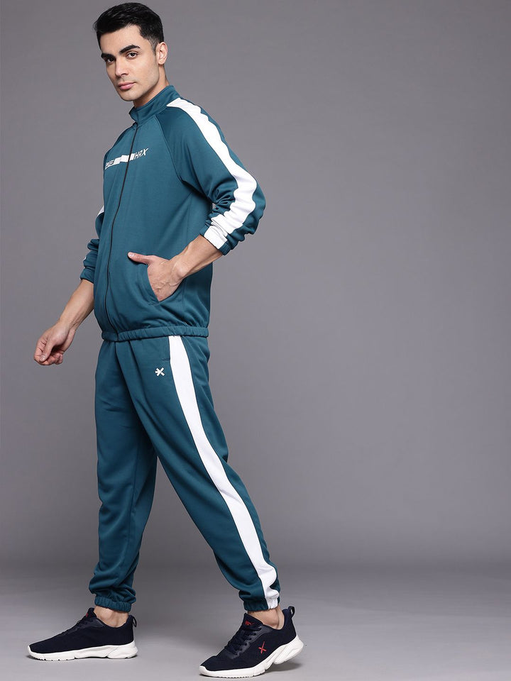 HRX by Hrithik Roshan Brand Logo Printed Rapid-Dry Running Zip-Up Tracksuit