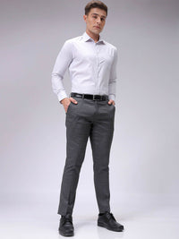 The Indian Garage Co. X Luxe Men Checked Slim Fit Formal Trousers