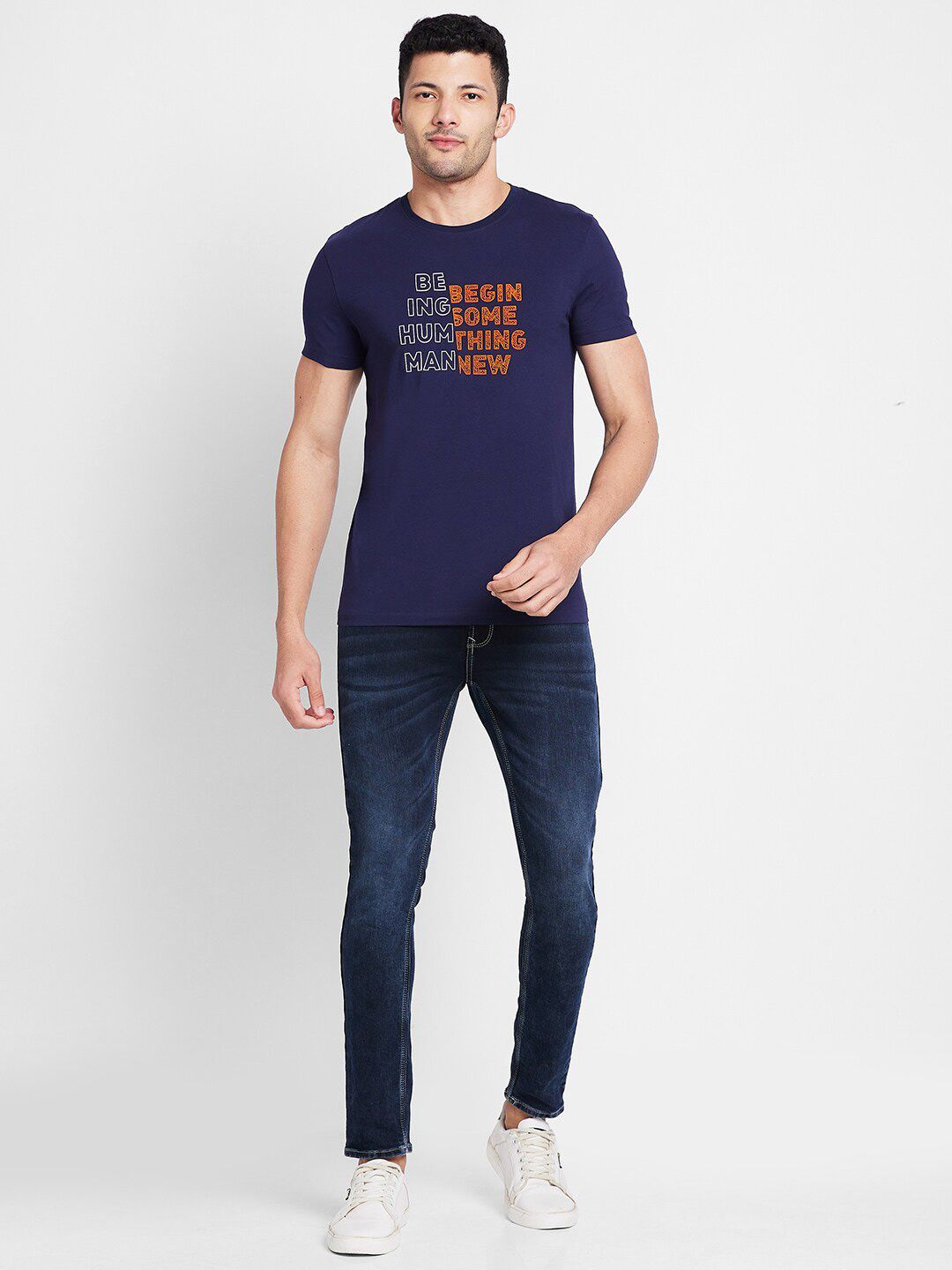 Being Human Typography Printed Regular Fit T-shirt