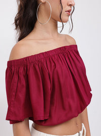 DressBerry Rich Warm Off Shoulder Crop Top