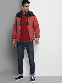 The Indian Garage Co Men Colourblocked Detachable Hood Padded Jacket