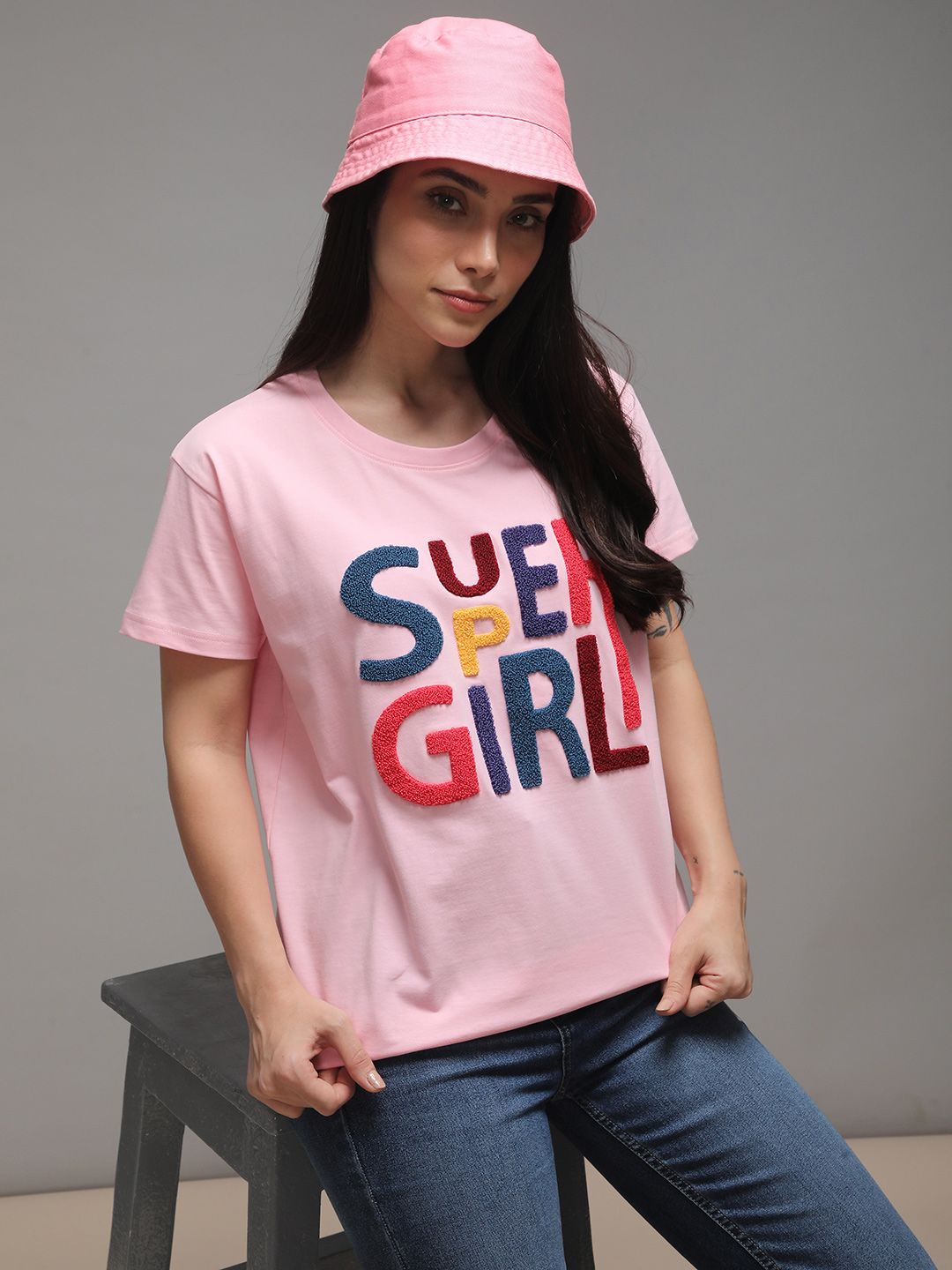 DILLINGER Women Boxy Regular Puff Printed Tshirt