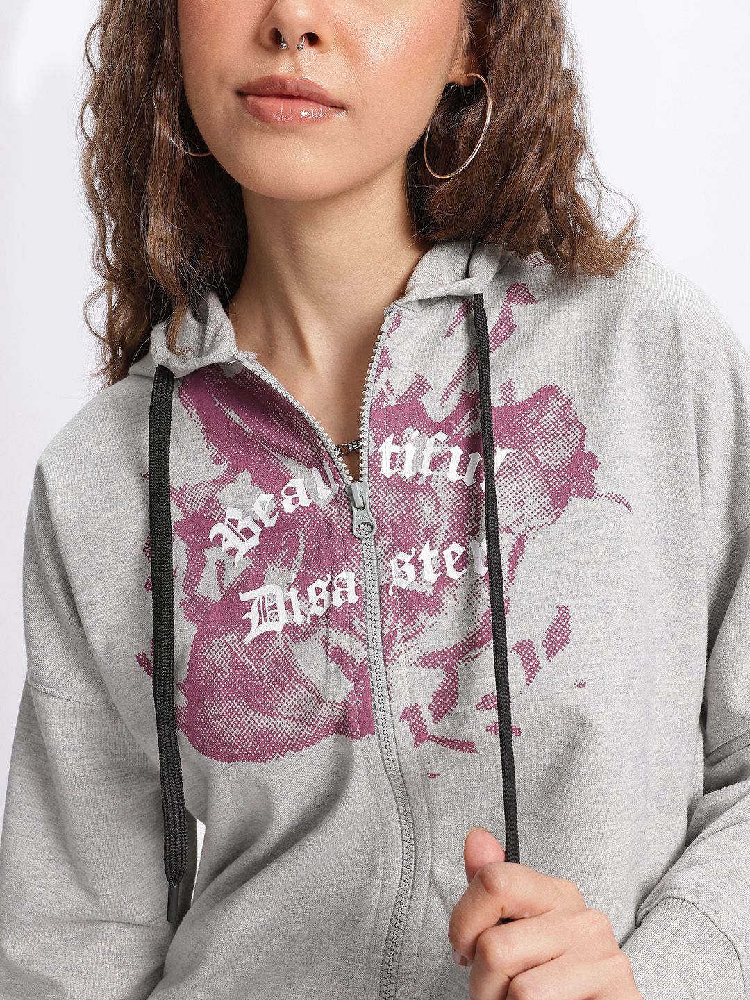 DressBerry Street Threadz Printed Hooded Sweatshirt