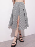 DressBerry The Y2K Stripe Remix Angular Accents Midi Skirt