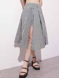 DressBerry The Y2K Stripe Remix Angular Accents Midi Skirt