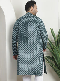 SOJANYA PLUS Ethnic Motifs Printed Band Collar Straight Kurta