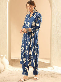 Indo Era Women Floral Printed Regular Kurta with Trousers