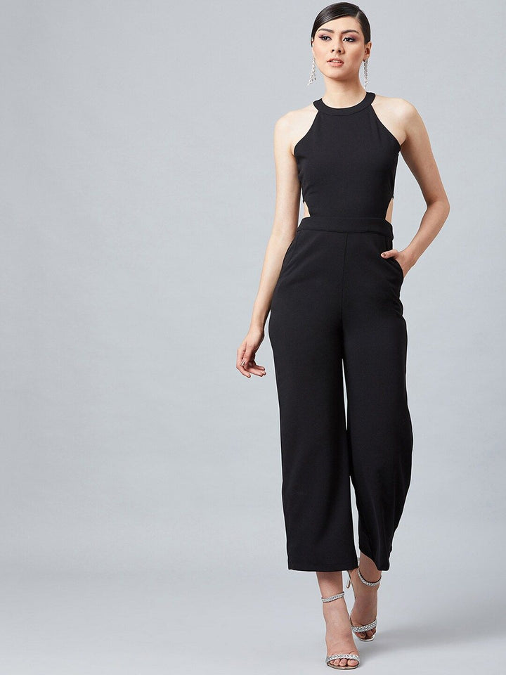 Athena Women Black Solid Basic Jumpsuit