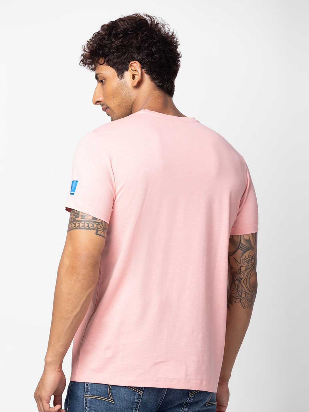 SPYKAR Men Printed Slim Fit Cotton T-shirt