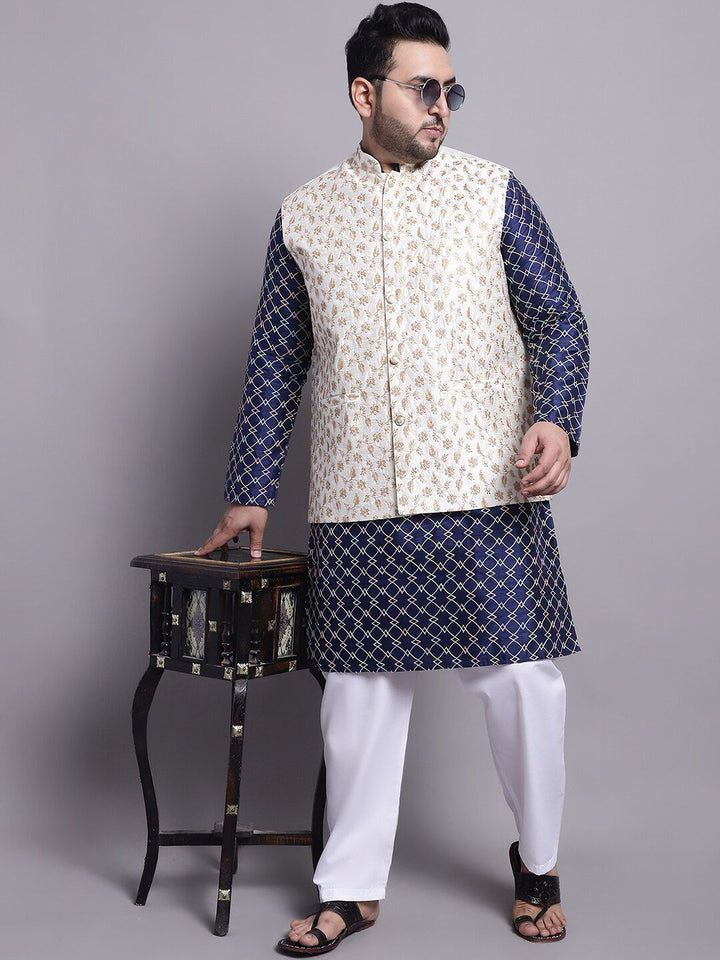 SOJANYA PLUS Woven Design Kurta & Pyjamas With Nehrujacket