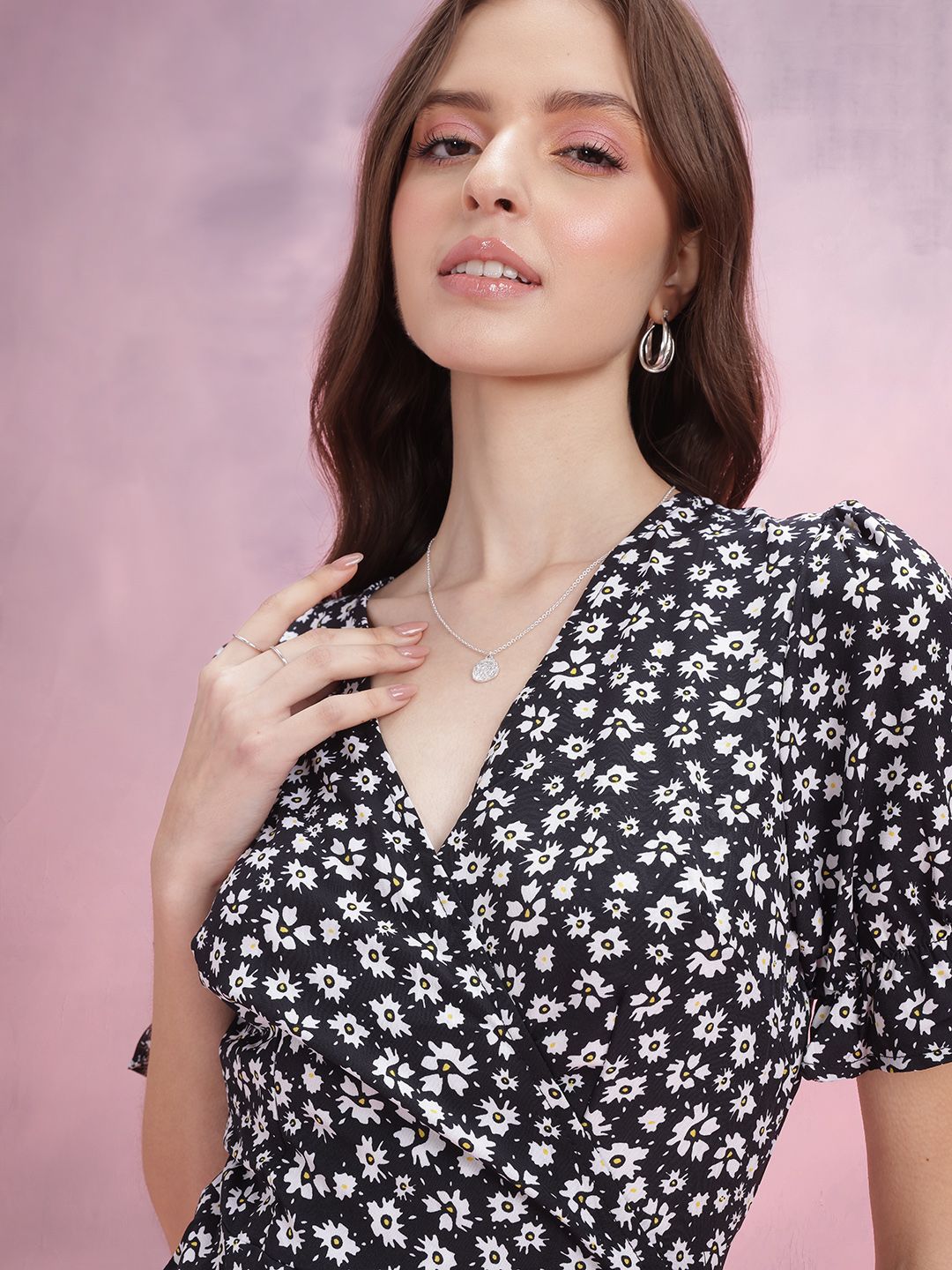 Dressberry Floral dicetak pakaian A-line