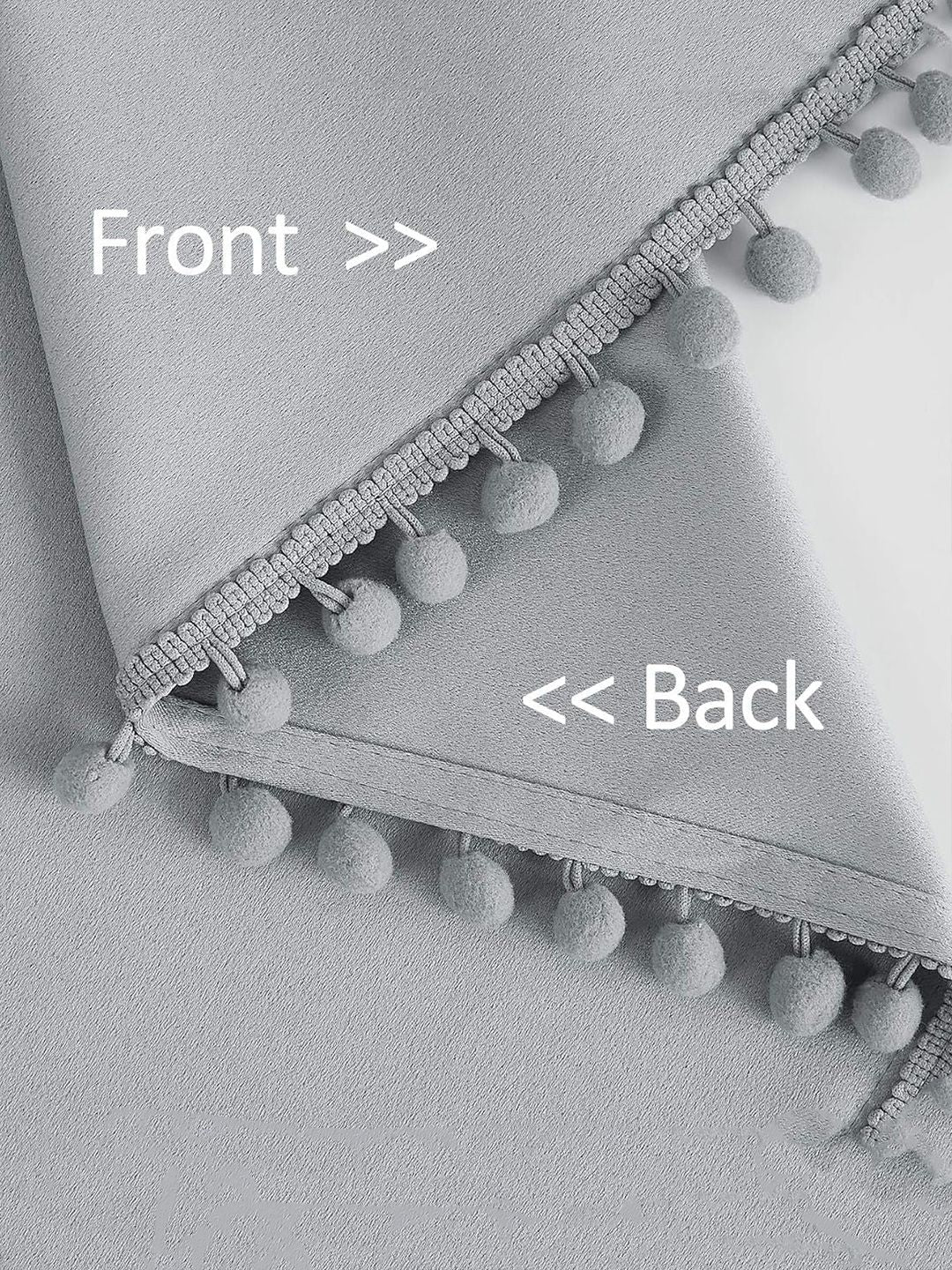 STITCHNEST Grey 2 Pieces Velvet Black Out Window Curtains