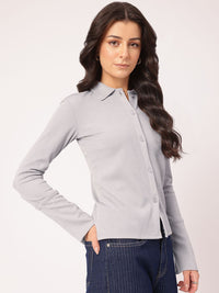 DressBerry Tailored Tradition Slit Sleeves Textured Shirt