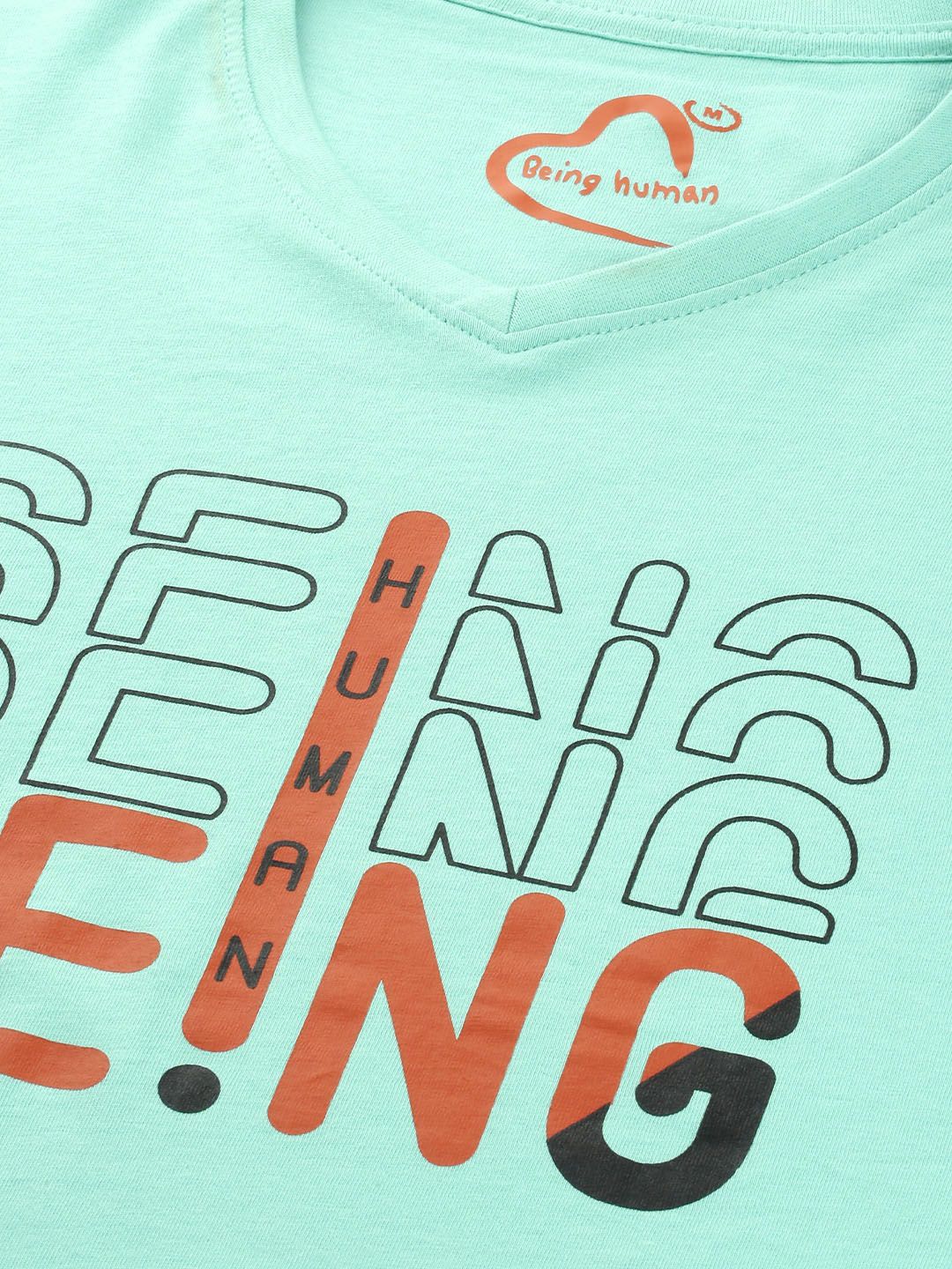 Being Human Brand Logo Printed Pure Cotton T-shirt