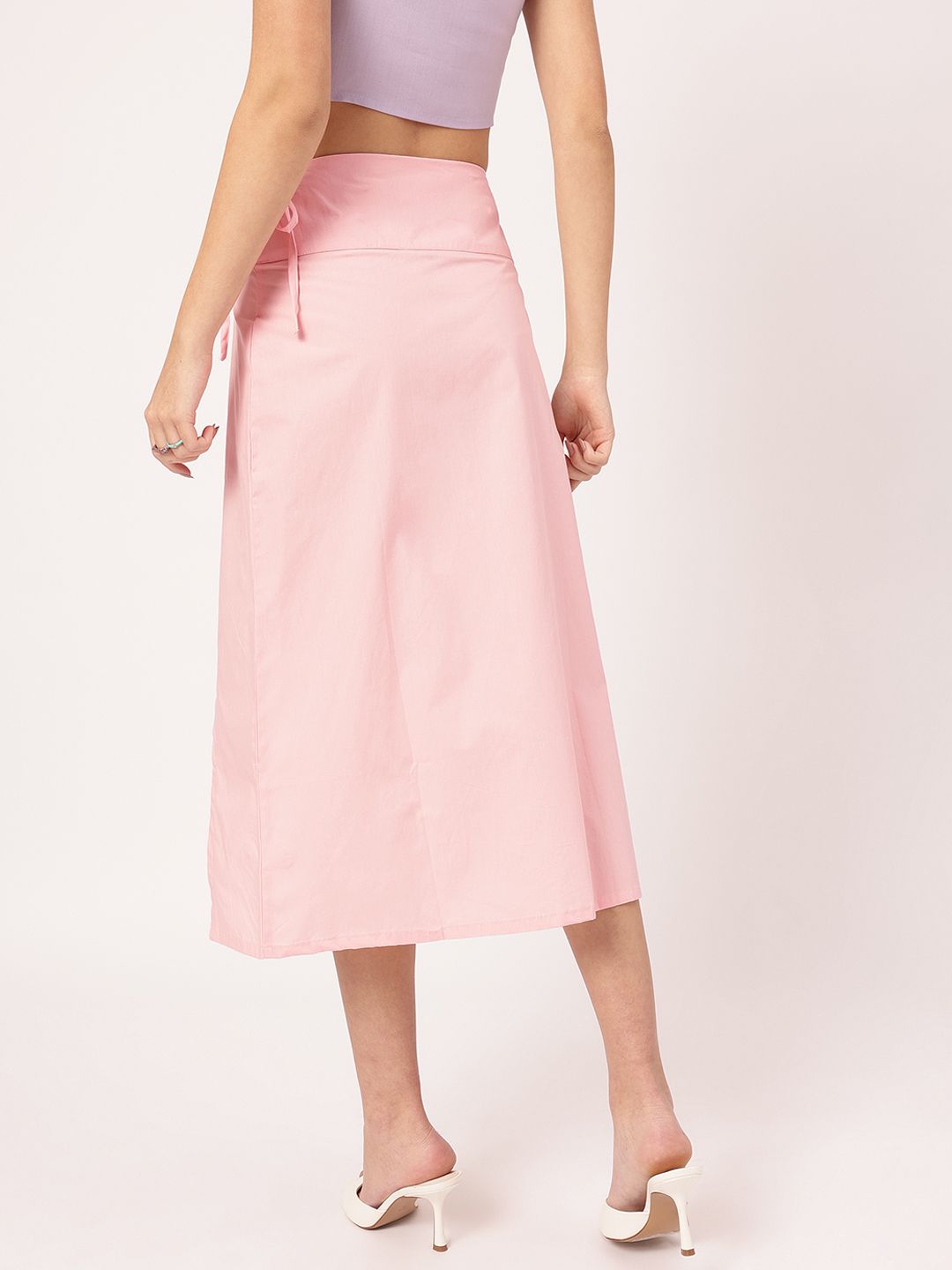 DressBerry Blush Dreams Wrap Style Midi Skirt