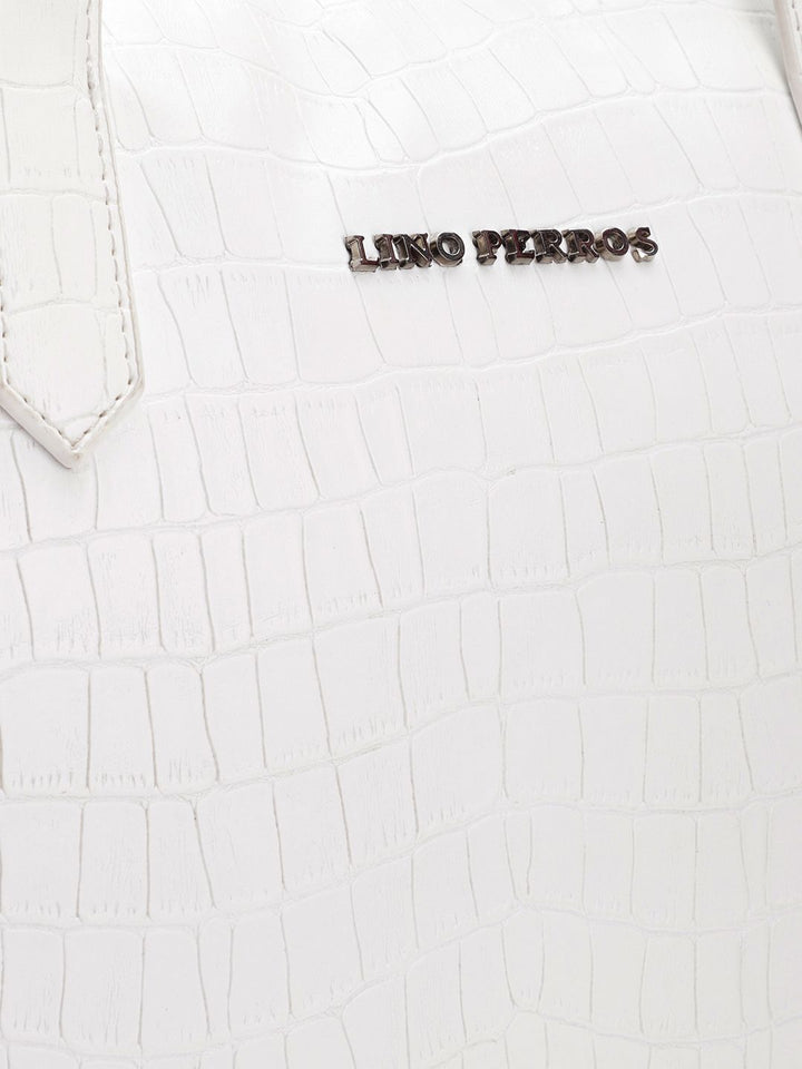 Lino Perros Women Croc Textured Structured Laptop Bag-16 Inches