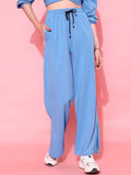 STREET 9 BASICS Women Blue Solid Trousers