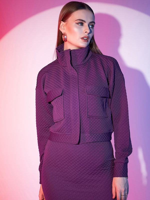 STREET 9 Mock Collar Quilted Jacket