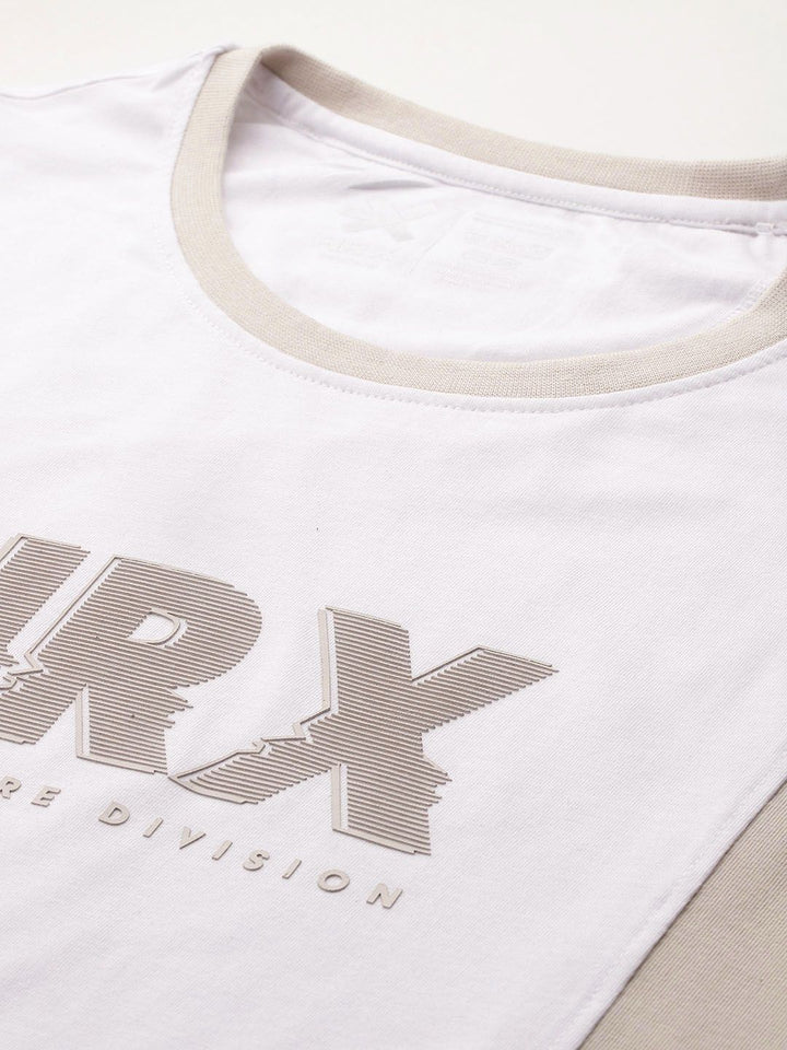 HRX by Hrithik Roshan Colourblocked & Brand Logo Print Lifestyle T-shirt