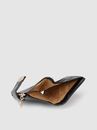 Lino Perros Women Black Animal Printed PU Zip Around Wallet