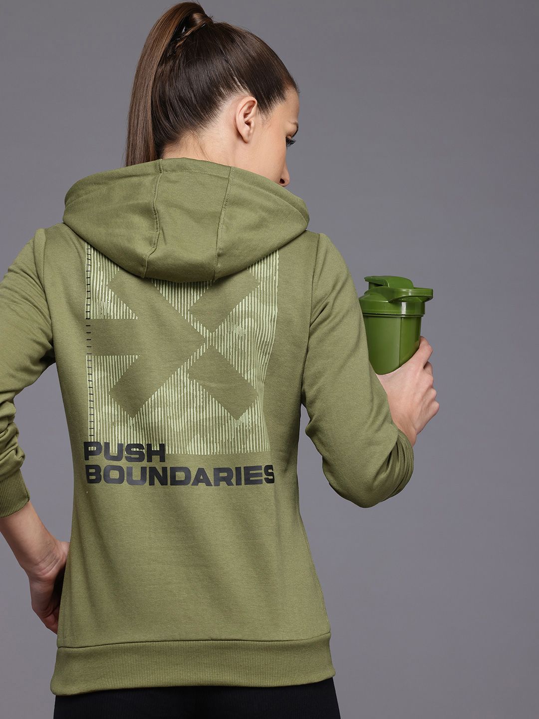 HRX by Hrithik Roshan Printed Hooded Outdoor Sweatshirt