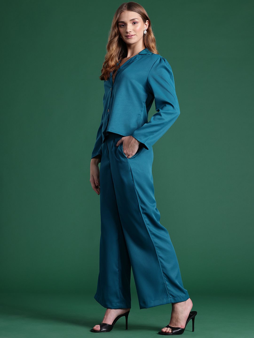 DressBerry Lapel Collar Blazer-Style Co-ords