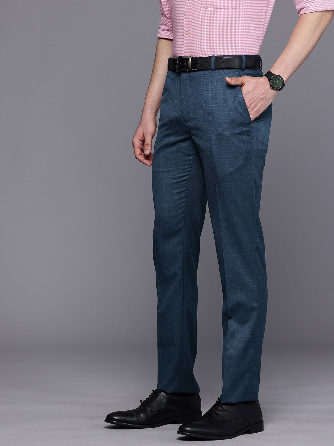 Raymond Men Textured Slim Fit Formal Trousers