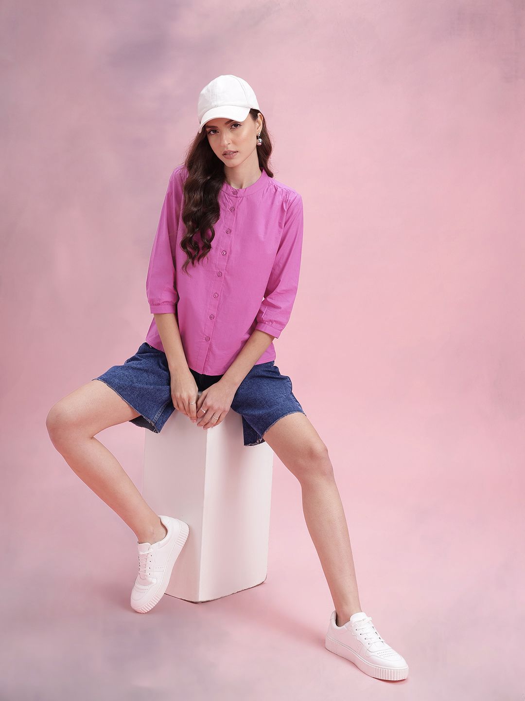 DressBerry Shirt Style Pure Cotton Top