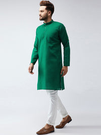 SOJANYA Lelaki Hijau Solid Kurta Lurus