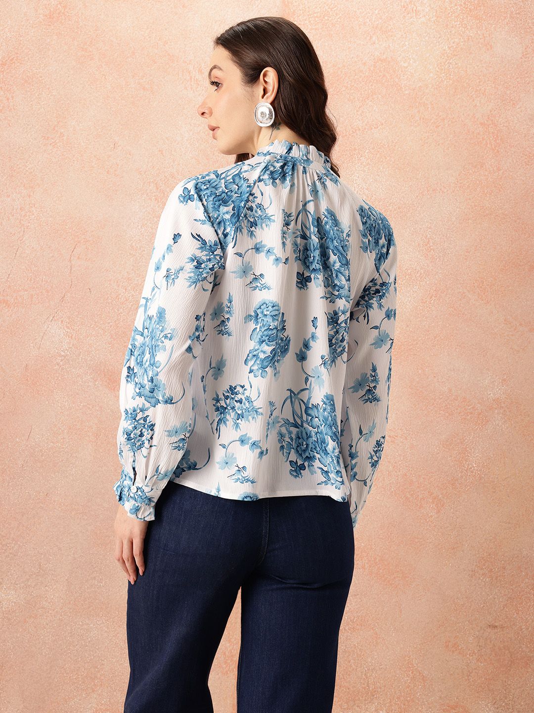 all about you Floral Print Tie-Up Neck Top