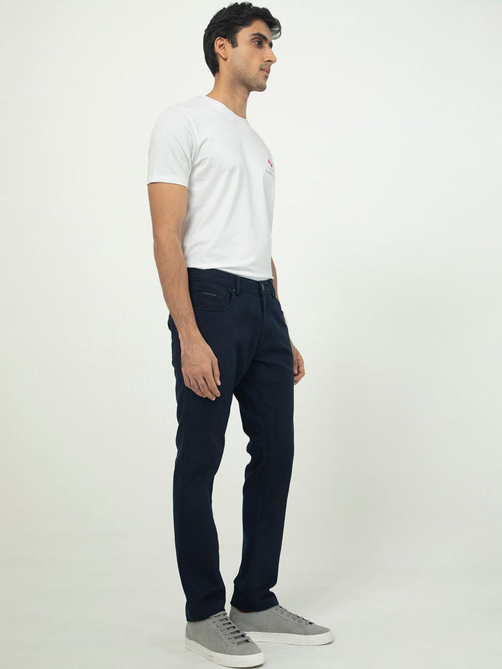 RARE RABBIT Men Slim Fit Mid-Rise Cotton Trousers