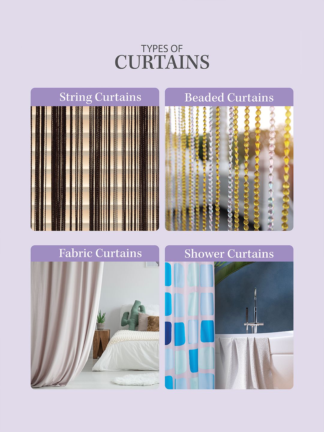 URBAN SPACE Cream-Coloured & Blue Set of 2 Door Curtains