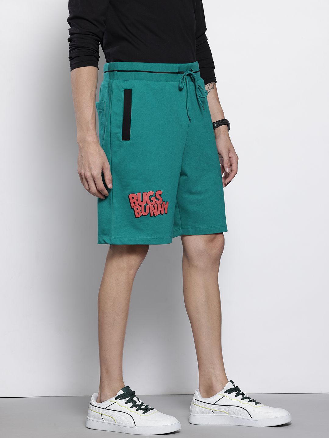 The Indian Garage Co Men Bugs Bunny Printed Loose Fit Shorts