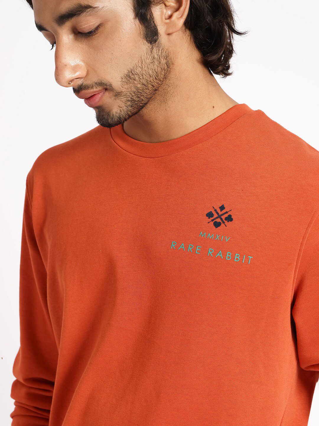 RARE RABBIT Men Cerdon Graphic Print Round Neck Sweatshirt