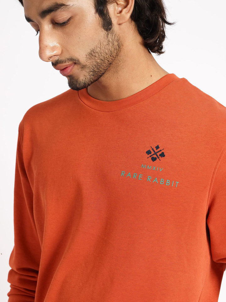 RARE RABBIT Men Cerdon Graphic Print Round Neck Sweatshirt
