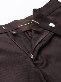 Park Avenue Men Self Design Textured Smart Fit Low-Rise Formal Trousers