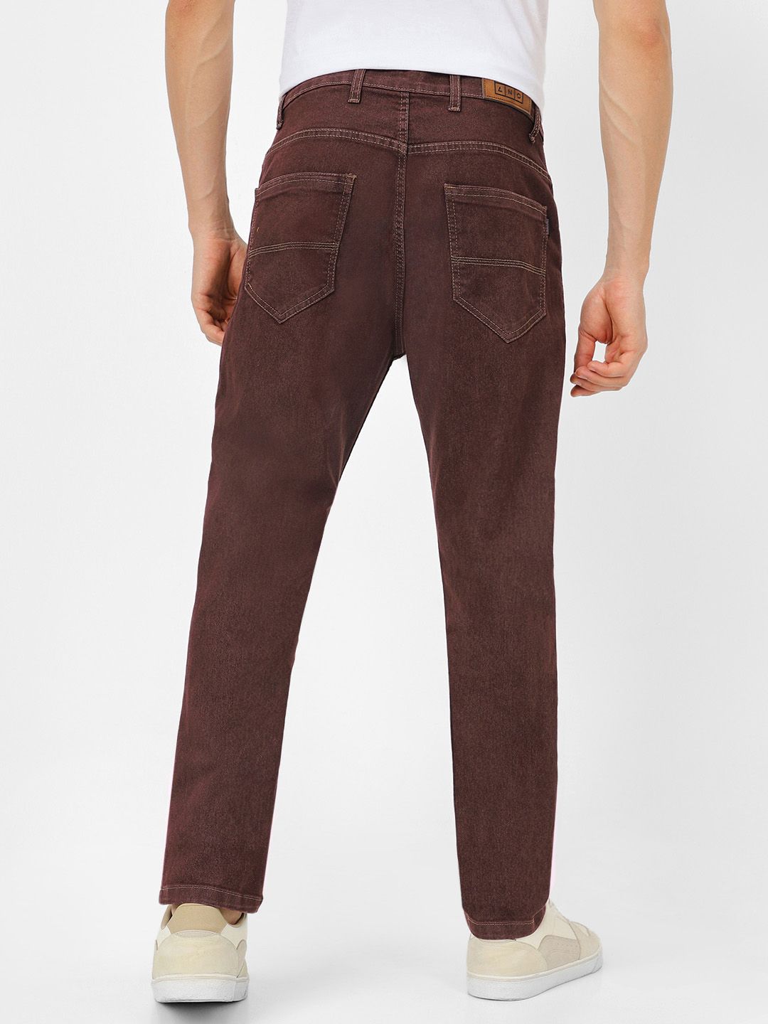 Urbano Fashion Men Brown Slim Fit Mid-Rise Clean Look Stretchable Jeans