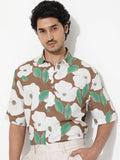 RARE RABBIT Men Yuki Boxy Opaque Floral Printed Shirt